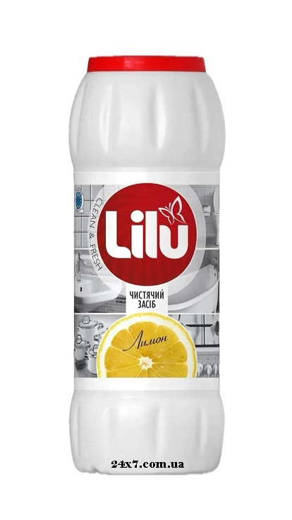 Засіб чистячий порошкоподібний Лимон Lilu 500г