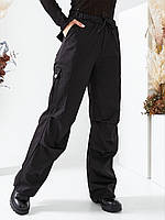 Женские весенние штаны-карго из коттона мемори с карманами размеры 44-54