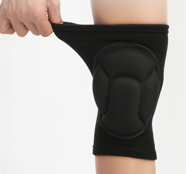 Регульований бандаж для колінного суглоба чорний, спандекс, без ребер жорсткості