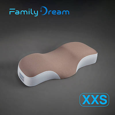Дитяча ортопедична подушка для сну Family Dream® XXS (зріст 110-125 см) Вік 3-7 років капучино