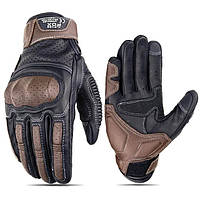 Мотоперчатки Alpines Fox кожаные черно-коричневые, размер L