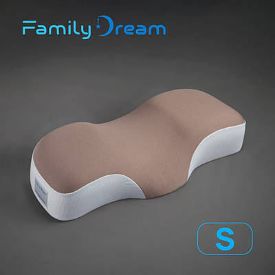 Дитяча ортопедична подушка для сну Family Dream® розмір S (зріст користувача 135-145 см) Вік 10-13 років капучино
