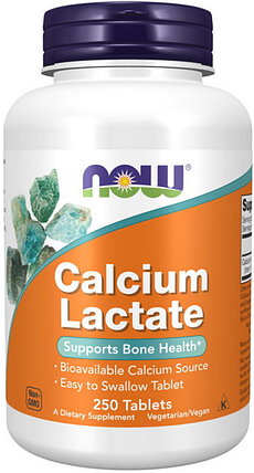 Кальцій NOW Foods Calcium Lactate 250 tabs, фото 1