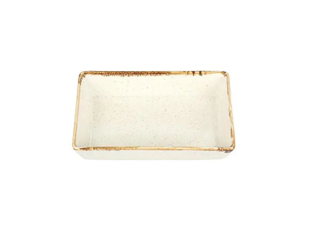 Порцеляновий салатник глибокий прямокутний Porland Beige 16 см 358916/B