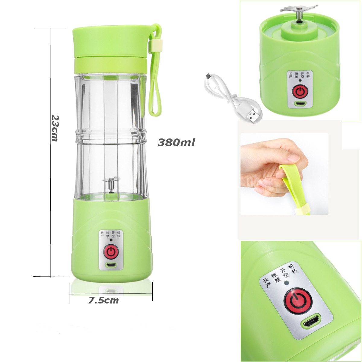 Блендер перезаряжаемый электрический 380 мл Mini USB Smoothie Mixer Maker! Мега цена - фото 5 - id-p2128465401