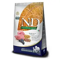Низкозерновой сухой корм Farmina N&D, для щенков средних и больших пород, ягнёнок с черникой, 2,5 кг
