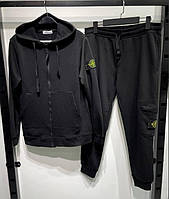 "XS L XL" Stone Island Lux брендовый спортивный костюм мужской весна лето Стоун Айленд черный