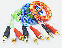 3,5mm-2 RCA 1,5 метр у силіконі (в упаковці)