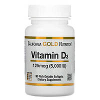 California Gold Nutrition Vitamin D3 5000 IU 90 капсул EXP