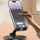 Настільна підставка для телефону S701, Чорна / Тримач для телефону / Підставка під телефон на стіл, фото 2