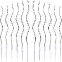 Свічки для торта "Коктейльні" срібло 15 см 12 шт Китай