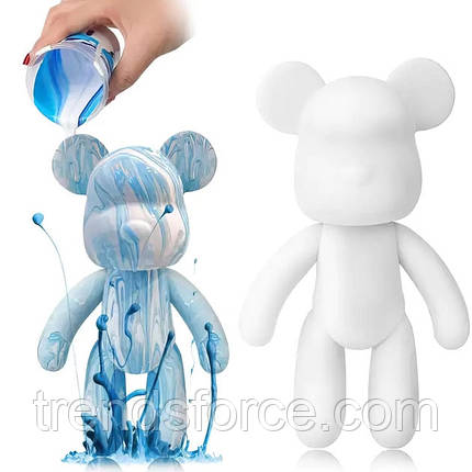 Флюїдне ведмежа Punk Fluid Bear Bearbrick з фарбами, набір для творчості зроби сам Diy 23 см 207574, фото 1