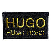 Шеврон на одяг "Hugo Boss" Хьюго Босс нашивка пришивна золота 5,8*3,5см