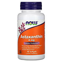 Натуральная добавка NOW Astaxanthin 4 mg, 90 капсул СРОК 04.24 EXP