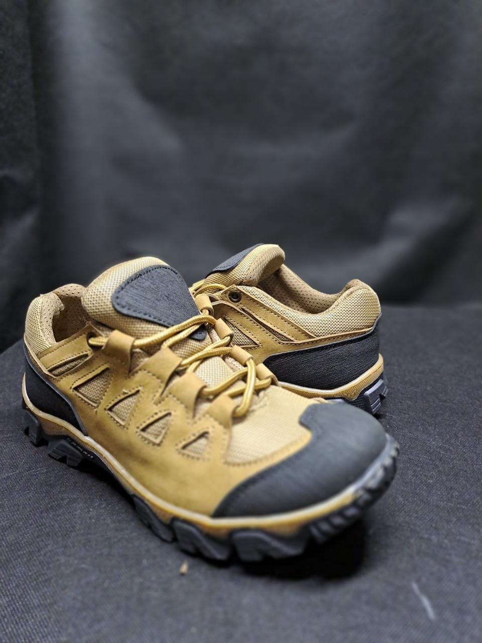 Кросівки літні чоловічі шкіра/кордура бежеві з чорним, розмір 40 41 42 43 44 45