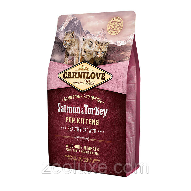 Carnilove Kitten Salmon & Turkey 2 кг / Карнілав Кіттен Лосось і Індичка сухий корм для кошенят