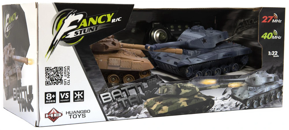 Набір іграшкових танків на радіокеруванні (на батарейках, 27 МГц, 40 МГц, ІФ лазер) HB-DZ04B, фото 1