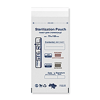 Крафт-пакети для парової та повітряної стерилізації Pro Steril 75х150 мм, білі, 100 шт