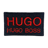 Шеврон на одежду "Hugo Boss" Хьюго Босс нашивка пришивная красная 5,8*3,5см