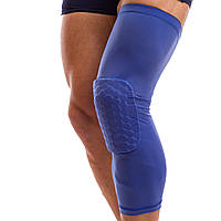 Наколінник-панчоха баскетбольний компресійний із захисними накладками на коліно SP-Sport 3065 S 1шт синій