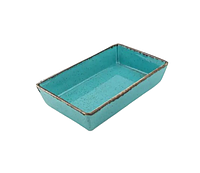 Фарфоровый салатник глубокий прямоугольный Porland Turquoise 16 см 358916/T