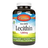 Натуральная добавка Carlson Labs Lecithin 1200 mg, 100 капсул EXP