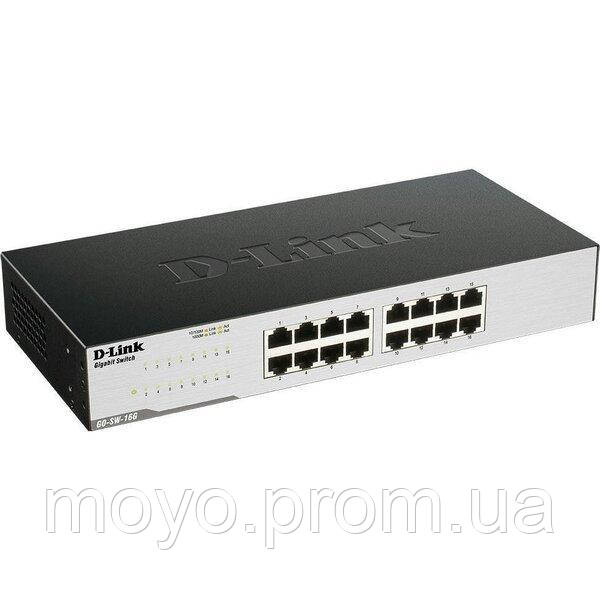 Комутатор D-Link GO-SW-16G 16xGE, Desktop, Некерований (GO-SW-16G)