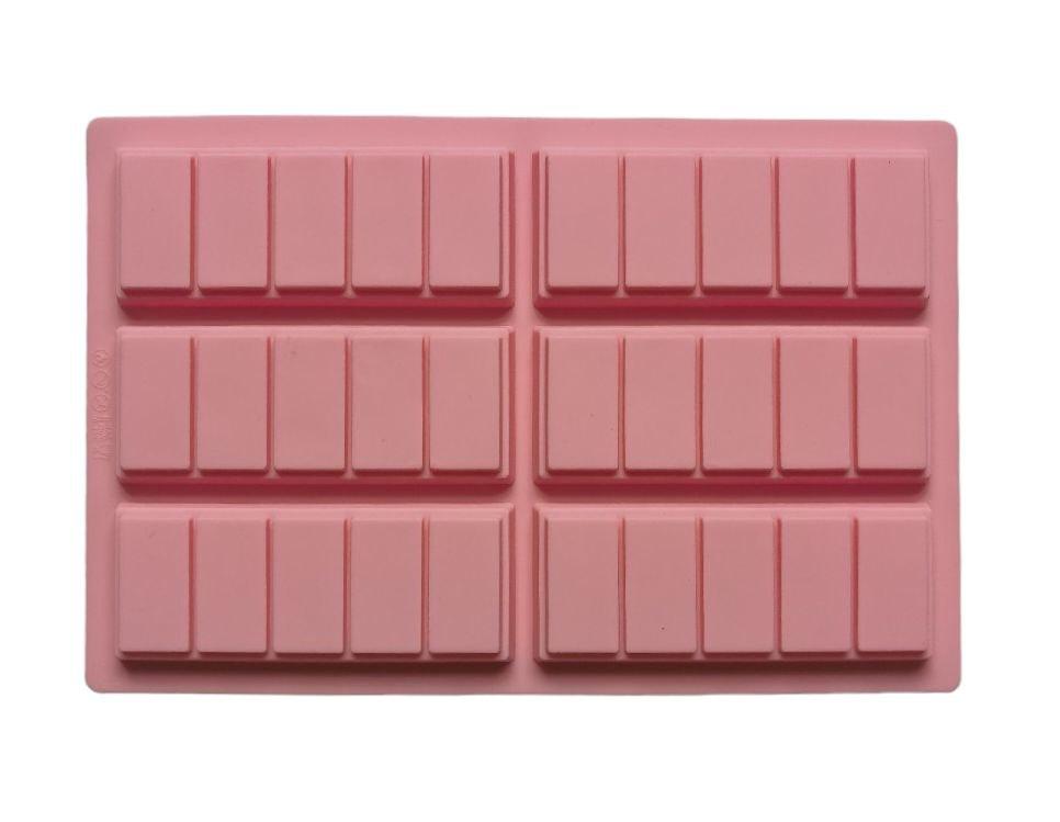Форма силіконова Плитки шоколаду РОЗОВНІ 6 шт., фото 1