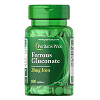 Puritan's Pride Ferrous Gluconate (28 mg Iron) 100 табл EXP