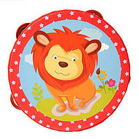 Дерев’яна іграшка Бубен MD 0367-1 діаметр 15 см  Лев на природі