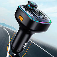 Автомобильный FM-передатчик Bluetooth RGB MP3-плеер QC3.0 PD 20 Вт LUTU C22 Черный
