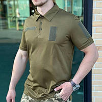 Тактическая футболка поло НГУ хаки (от 46 по 58р) CollMax Футболка армейская тактическая мужская для ЗСУ