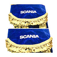 Шторы Scania полный комплект (ламбрекены и уголки, ночные шторы на лобовое стекло, шторы спальника