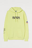 Худи с начесом для мужчины H&M NASA 0782880-013 L салатовый