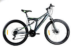 Підлітковий спортивний велосипед AZIMUT Blackmount 24 GFRD сіро-зелений