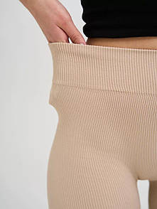 Демісезонні стягуючі лосини, Демісезонні жіночі лосини, Жіночі лосини з високою талією Бежевий, XL