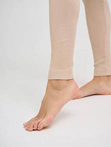 Демісезонні стягуючі лосини, Демісезонні жіночі лосини, Жіночі лосини з високою талією Бежевий, XXL