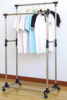 Двойная вешалка стойка для одежды Double Pole Clother Hose, отличный товар