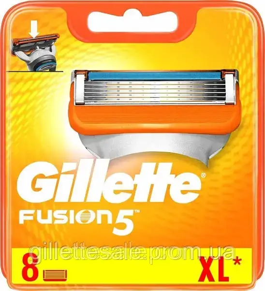 Gillette Fusion 8 шт. в пакованні змінні касети для гоління (оригінал джилет)