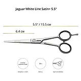 Ножиці перукарські прямі 5.5 Jaguar White Line Satin Plus J-4755, фото 4