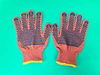 Господарські рукавички щільні 10 кл/3н жовтогаряча з ПВХ покриттям Польща (10 пар)