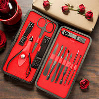 Набір для манікюру в чохлі 12 предметів Nail Clippers Set Red