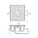 Трап ANIplast з горизонтальним випуском 50 мм, з неіржавкою решіткою 15х15 см TA5112EU, фото 2