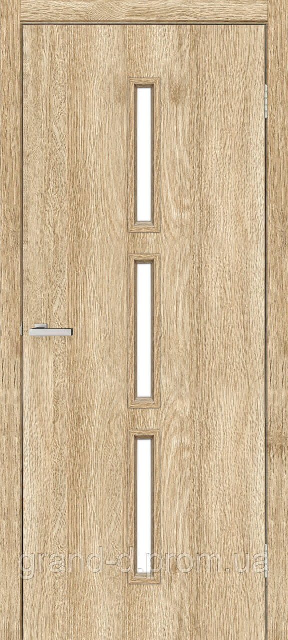 Дверь межкомнатная Омис Т 03 остекленная экошпон, цвет дуб Саванна - фото 1 - id-p2128653640