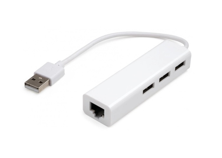 Концентратор розгалужувач 3xUSB2.0 для ноутбука LAN RJ45 100Mbps на 3 USB порти Hub