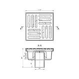 Трап ANIplast з вертикальним випуском 50 мм, з неіржавкою решіткою 15х15 см TA5212EU, фото 2