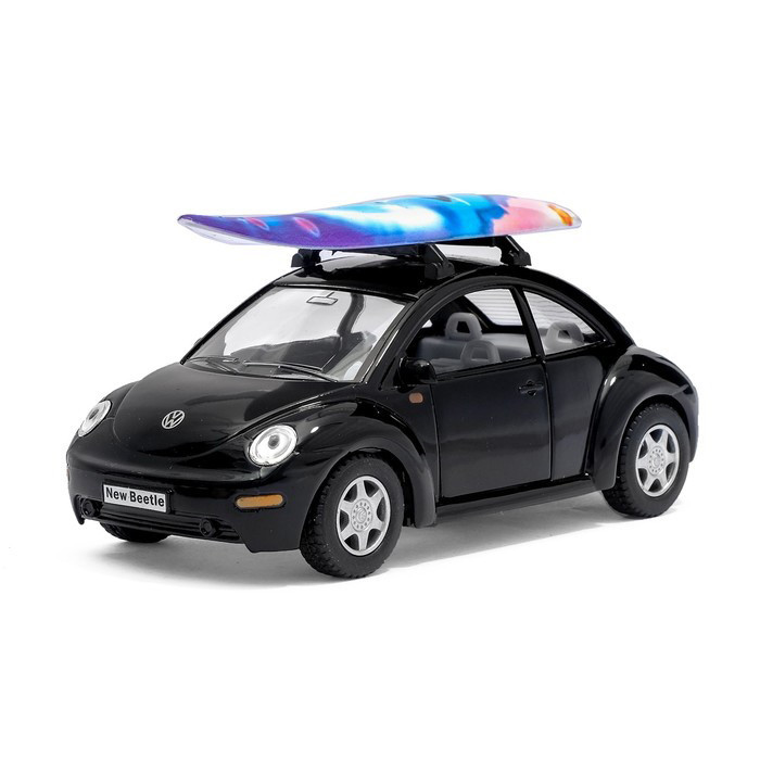 Машинка металева Volkswagen New Beetle Kinsmart KT5028WS 1:32 інерційна  Чорний