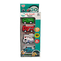 Набір іграшкових машинок JM52252, 4 машинки в наборі, коробка 9,1*4,2*26,8см Червоно-зелений