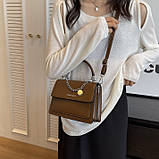 Дефект! Жіноча класична сумка 10210 крос-боді на ремінці через плече коричнева, фото 2