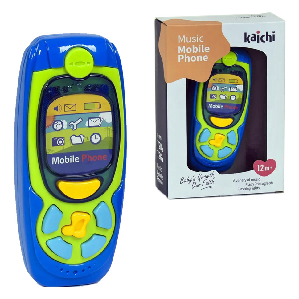 Музичний розвивальний телефон KAICHI K999-72G/B зі світлом